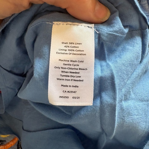 Talbots | Blue A-Line Skirt with Colorful Floral Embroidery | Size 14 - Picture 8 of 10